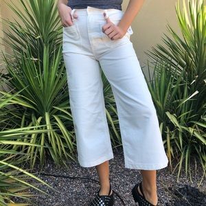 Point Sur white flared capris